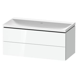 Duravit L-Cube c-shaped Möbelset mit Waschtisch ohne Hahnloch und Unterbau mit 2 Auszüge, 100 x 48 cm