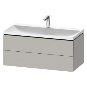 Duravit L-Cube c-shaped Möbelset mit Waschtisch mit 1 Hahnloch und Unterbau mit 2 Auszüge, 100 x 48 cm