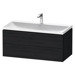 Duravit L-Cube c-shaped Möbelset mit Waschtisch mit 1 Hahnloch und Unterbau mit 2 Auszüge, 100 x 48 cm