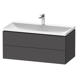 Duravit L-Cube c-shaped Möbelset mit Waschtisch mit 1 Hahnloch und Unterbau mit 2 Auszüge, 100 x 48 cm