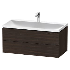 Duravit L-Cube c-shaped Möbelset mit Waschtisch mit 1 Hahnloch und Unterbau mit 2 Auszüge, 100 x 48 cm