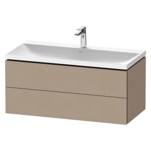 Duravit L-Cube c-shaped Möbelset mit Waschtisch mit 1 Hahnloch und Unterbau mit 2 Auszüge, 100 x 48 cm