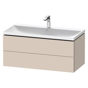 Duravit L-Cube c-shaped Möbelset mit Waschtisch mit 1 Hahnloch und Unterbau mit 2 Auszüge, 100 x 48 cm