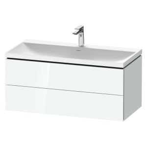 Duravit L-Cube c-shaped Möbelset mit Waschtisch mit 1 Hahnloch und Unterbau mit 2 Auszüge, 100 x 48 cm