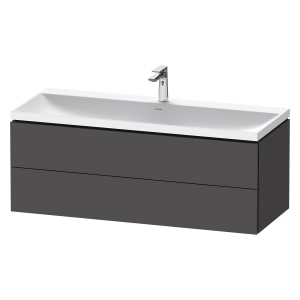 Duravit L-Cube c-shaped Möbelset mit Waschtisch mit 1 Hahnloch und Unterbau mit 2 Auszüge, 120 x 48 cm