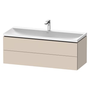 Duravit L-Cube c-shaped Möbelset mit Waschtisch mit 1 Hahnloch und Unterbau mit 2 Auszüge, 120 x 48 cm