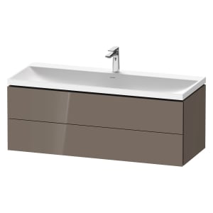 Duravit L-Cube c-shaped Möbelset mit Waschtisch mit 1 Hahnloch und Unterbau mit 2 Auszüge, 120 x 48 cm
