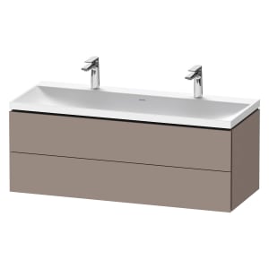 Duravit L-Cube c-shaped Möbelset mit Waschtisch mit 2x 1 Hahnloch und Unterbau mit 2 Auszüge, 120 x 48 cm