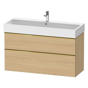 Duravit D-Neo Waschtischunterbau 118,4 x 62,5 cm, 2 Auszüge, Griff gold poliert
