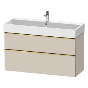 Duravit D-Neo Waschtischunterbau 118,4 x 62,5 cm, 2 Auszüge, Griff gold poliert