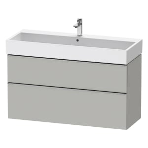 Duravit D-Neo Waschtischunterbau 118,4 x 62,5 cm, 2 Auszüge, Griff edelstahl gebürstet