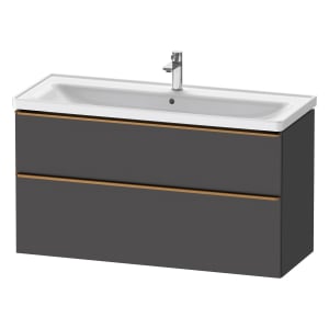 Duravit D-Neo Waschtischunterbau 118,4 x 62,5 cm, 2 Auszüge, Griff bronze gebürstet