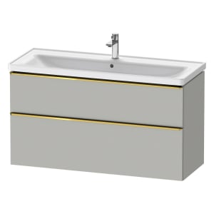 Duravit D-Neo Waschtischunterbau 118,4 x 62,5 cm, 2 Auszüge, Griff gold poliert
