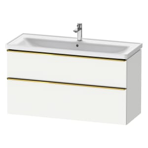Duravit D-Neo Waschtischunterbau 118,4 x 62,5 cm, 2 Auszüge, Griff gold poliert