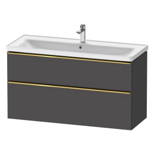 Duravit D-Neo Waschtischunterbau 118,4 x 62,5 cm, 2 Auszüge, Griff gold poliert