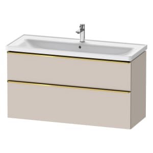 Duravit D-Neo Waschtischunterbau 118,4 x 62,5 cm, 2 Auszüge, Griff gold poliert