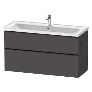 Duravit D-Neo Waschtischunterbau 118,4 x 62,5 cm, 2 Auszüge, Griff diamantschwarz