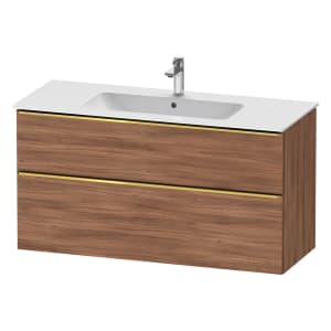 Duravit D-Neo Waschtischunterbau 121 x 62,5 cm, 2 Auszüge, Griff gold poliert