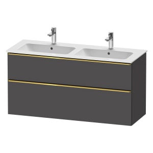 Duravit D-Neo Waschtischunterbau 128 x 62,5 cm, 2 Auszüge, Griff gold poliert