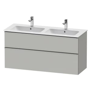 Duravit D-Neo Waschtischunterbau 128 x 62,5 cm, 2 Auszüge, Griff edelstahl gebürstet