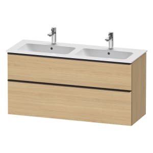 Duravit D-Neo Waschtischunterbau 128 x 62,5 cm, 2 Auszüge, Griff diamantschwarz