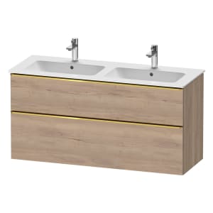 Duravit D-Neo Waschtischunterbau 128 x 62,5 cm, 2 Auszüge, Griff gold poliert