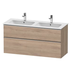 Duravit D-Neo Waschtischunterbau 128 x 62,5 cm, 2 Auszüge, Griff edelstahl gebürstet