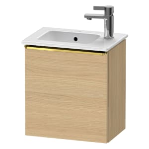 Duravit D-Neo Waschtischunterbau 41 x 44 cm, 1 Tür rechts, Griff gold poliert