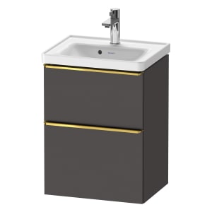 Duravit D-Neo Waschtischunterbau 48,4 x 62,5 cm, 2 Auszüge, Griff gold poliert