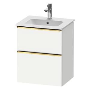 Duravit D-Neo Waschtischunterbau 51 x 62,5 cm, 2 Auszüge, Griff gold poliert