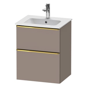 Duravit D-Neo Waschtischunterbau 51 x 62,5 cm, 2 Auszüge, Griff gold poliert