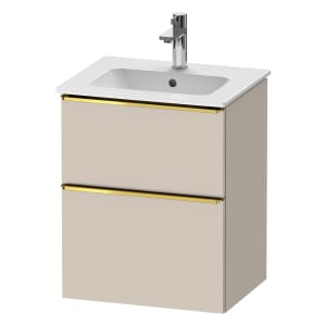 Duravit D-Neo Waschtischunterbau 51 x 62,5 cm, 2 Auszüge, Griff gold poliert