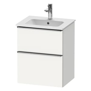 Duravit D-Neo Waschtischunterbau 51 x 62,5 cm, 2 Auszüge, Griff edelstahl gebürstet