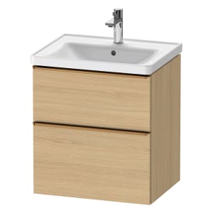 Duravit D-Neo Waschtischunterbau 58,4 x 62,5 cm, 2 Auszüge, Griff bronze gebürstet