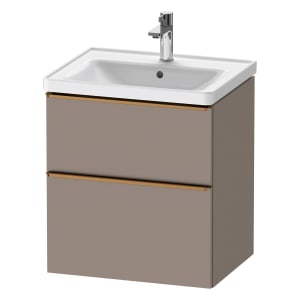 Duravit D-Neo Waschtischunterbau 58,4 x 62,5 cm, 2 Auszüge, Griff bronze gebürstet