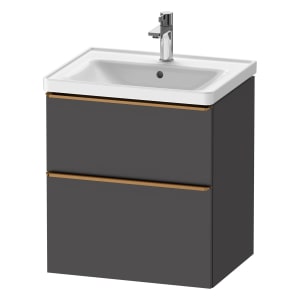 Duravit D-Neo Waschtischunterbau 58,4 x 62,5 cm, 2 Auszüge, Griff bronze gebürstet