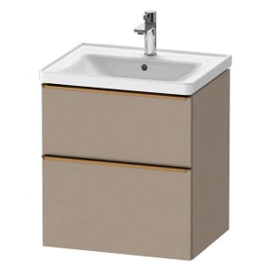 Duravit D-Neo Waschtischunterbau 58,4 x 62,5 cm, 2 Auszüge, Griff bronze gebürstet