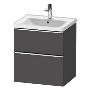 Duravit D-Neo Waschtischunterbau 58,4 x 62,5 cm, 2 Auszüge, Griff chrom