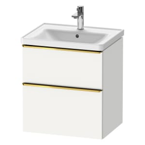 Duravit D-Neo Waschtischunterbau 58,4 x 62,5 cm, 2 Auszüge, Griff gold poliert