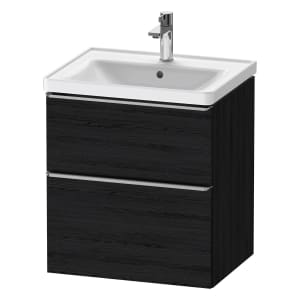 Duravit D-Neo Waschtischunterbau 58,4 x 62,5 cm, 2 Auszüge, Griff edelstahl gebürstet