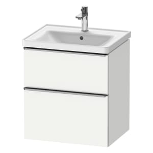 Duravit D-Neo Waschtischunterbau 58,4 x 62,5 cm, 2 Auszüge, Griff edelstahl gebürstet