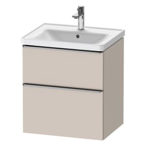 Duravit D-Neo Waschtischunterbau 58,4 x 62,5 cm, 2 Auszüge, Griff edelstahl gebürstet