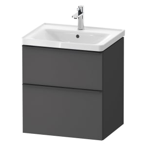 Duravit D-Neo Waschtischunterbau 58,4 x 62,5 cm, 2 Auszüge, Griff diamantschwarz
