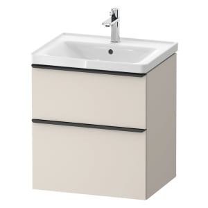 Duravit D-Neo Waschtischunterbau 58,4 x 62,5 cm, 2 Auszüge, Griff diamantschwarz