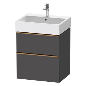 Duravit D-Neo Waschtischunterbau 58,4 x 62,5 cm, 2 Auszüge, Griff bronze gebürstet