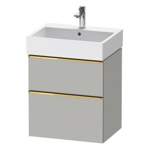 Duravit D-Neo Waschtischunterbau 58,4 x 62,5 cm, 2 Auszüge, Griff gold poliert