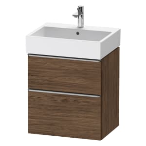 Duravit D-Neo Waschtischunterbau 58,4 x 62,5 cm, 2 Auszüge, Griff edelstahl gebürstet