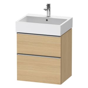 Duravit D-Neo Waschtischunterbau 58,4 x 62,5 cm, 2 Auszüge, Griff edelstahl gebürstet