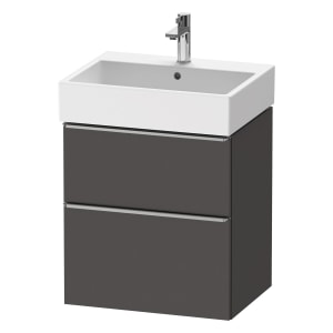 Duravit D-Neo Waschtischunterbau 58,4 x 62,5 cm, 2 Auszüge, Griff edelstahl gebürstet