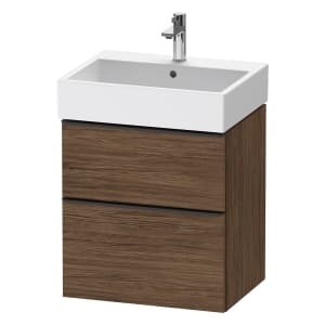 Duravit D-Neo Waschtischunterbau 58,4 x 62,5 cm, 2 Auszüge, Griff diamantschwarz